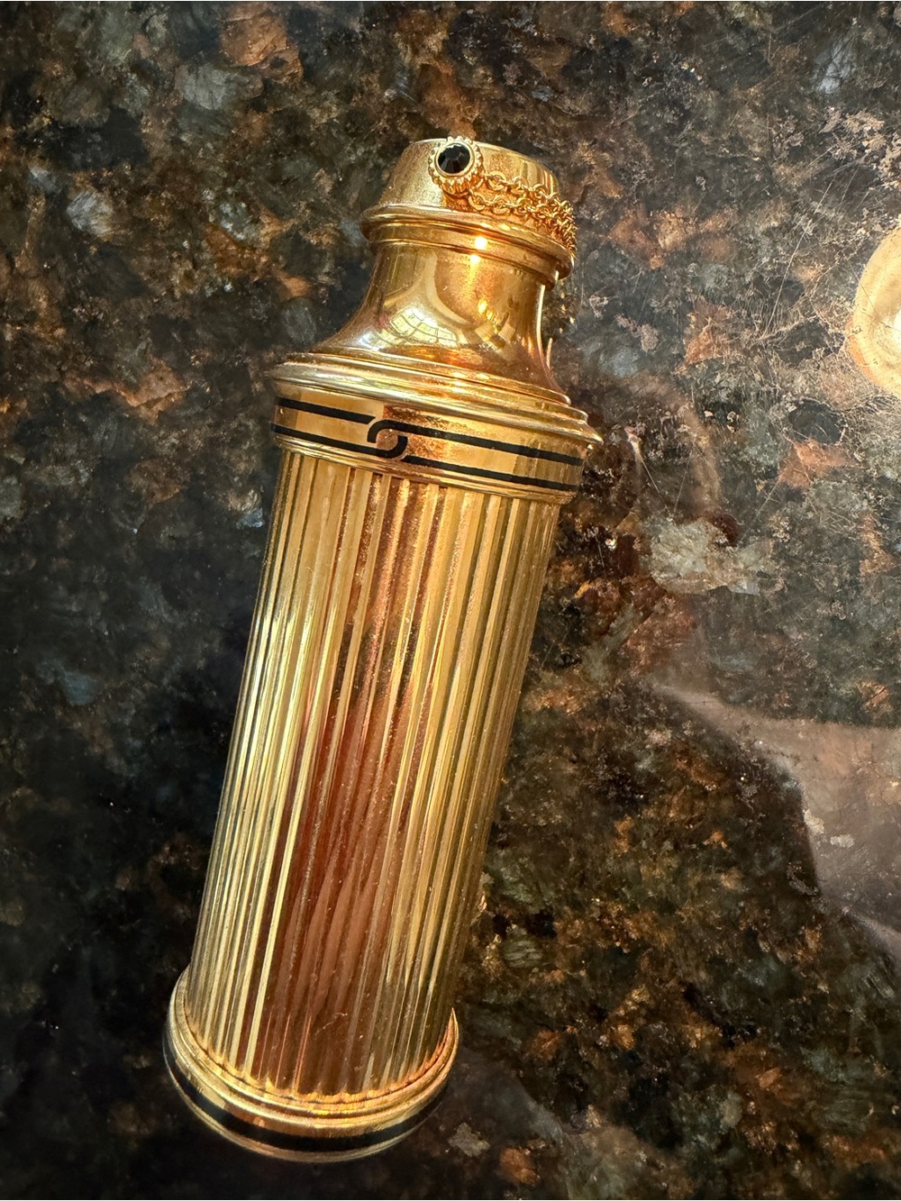 Vintage Cartier gold travel perfume canister with embossed logo - Picture 2 of 4